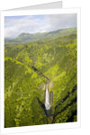 Aerial View of Waterfall in Waimea Canyon by Anonymous