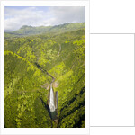 Aerial View of Waterfall in Waimea Canyon by Anonymous