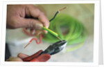 Electrician Stripping Electrical Wire by Anonymous