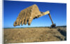 Backhoe Working in Muddy Field by Anonymous