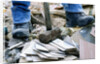Construction Worker Using Sledgehammer by Anonymous