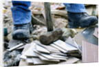 Construction Worker Using Sledgehammer by Anonymous