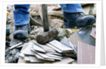 Construction Worker Using Sledgehammer by Anonymous