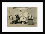 Sick Dog in Bed with Two Dogs Attending by Anonymous