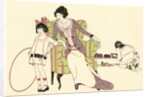 Illustration of Mother with Son and Daughter Playing Games by Harry Linnell