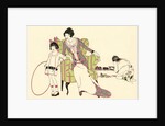 Illustration of Mother with Son and Daughter Playing Games by Harry Linnell
