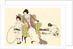 Illustration of Mother with Son and Daughter Playing Games by Harry Linnell