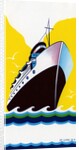 Broom label of Cruise Ship with Stylized Waves by Anonymous