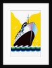 Broom label of Cruise Ship with Stylized Waves by Anonymous