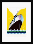 Broom label of Cruise Ship with Stylized Waves by Anonymous