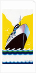 Broom label of Cruise Ship with Stylized Waves by Anonymous