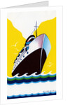 Broom label of Cruise Ship with Stylized Waves by Anonymous
