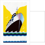 Broom label of Cruise Ship with Stylized Waves by Anonymous