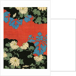 Illustration of Red and Black Design with Daisies by Anonymous