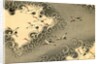 Illustration of Cranes Flying in Grey Clouds by Anonymous