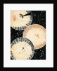 Illustration of Three Umbrellas in Snow by Anonymous