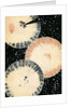 Illustration of Three Umbrellas in Snow by Anonymous