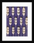 Illustration of Feathers on a Lavender Geometric Background by Anonymous
