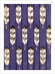Illustration of Feathers on a Lavender Geometric Background by Anonymous