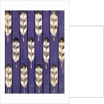 Illustration of Feathers on a Lavender Geometric Background by Anonymous
