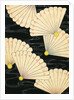 Illustration of White Fans on a Black Background by Anonymous