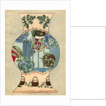 Illustration of Japanese Vase Design with Baskets and Foliage by Anonymous