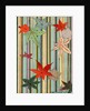 Illustration of Autumn Leaves on a Striped Background by Anonymous