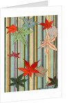 Illustration of Autumn Leaves on a Striped Background by Anonymous
