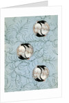 Illustration of Cranes Forming Balls on Light Blue Background by Anonymous