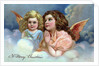 A Merry Christmas Postcard with Two Praying Angels by Anonymous