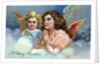 A Merry Christmas Postcard with Two Praying Angels by Anonymous