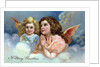 A Merry Christmas Postcard with Two Praying Angels by Anonymous