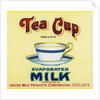 Tea Cup Brand Evaporated Milk Product Label by Anonymous