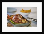 Roast Lamb Dinner in Roasting Pan by Anonymous