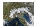 Snow Covering the Alps and Northern Italy by Anonymous