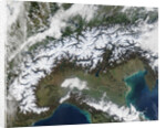 Snow Covering the Alps and Northern Italy by Anonymous