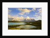 Mountains Shrouded in Clouds near Lake by Anonymous