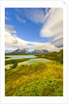 Bright Lenticular Clouds, Mountains and Lake, Torres del Paine National Park by Anonymous