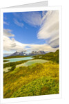 Bright Lenticular Clouds, Mountains and Lake, Torres del Paine National Park by Anonymous