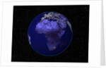 City Lights in Dark View of African Continent by Anonymous
