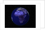City Lights in Dark View of African Continent by Anonymous