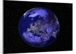 City Lights in Dark View of Europe by Anonymous