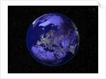 City Lights in Dark View of Europe by Anonymous