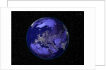 City Lights in Dark View of Europe by Anonymous