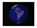 City Lights in Dark View of South America by Anonymous