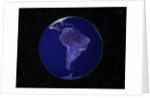 City Lights in Dark View of South America by Anonymous