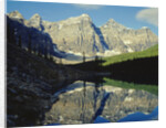 Mountains Reflecting on Morraine Lake by Anonymous