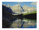 Mountains Reflecting on Morraine Lake by Anonymous