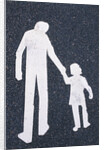 Father and Child Painted on Road by Anonymous