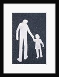Father and Child Painted on Road by Anonymous